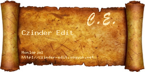 Czinder Edit névjegykártya